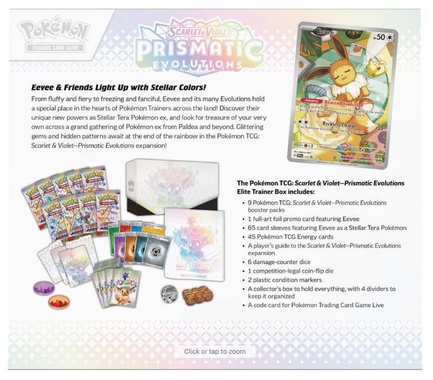 Prismatic Evolutions Elite Trainer Box